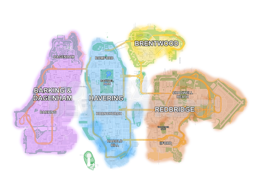 East London GTAIV/4 Atlas Map