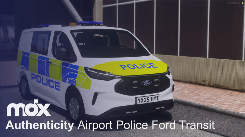 Marked Airport Police Ford Transit 2025