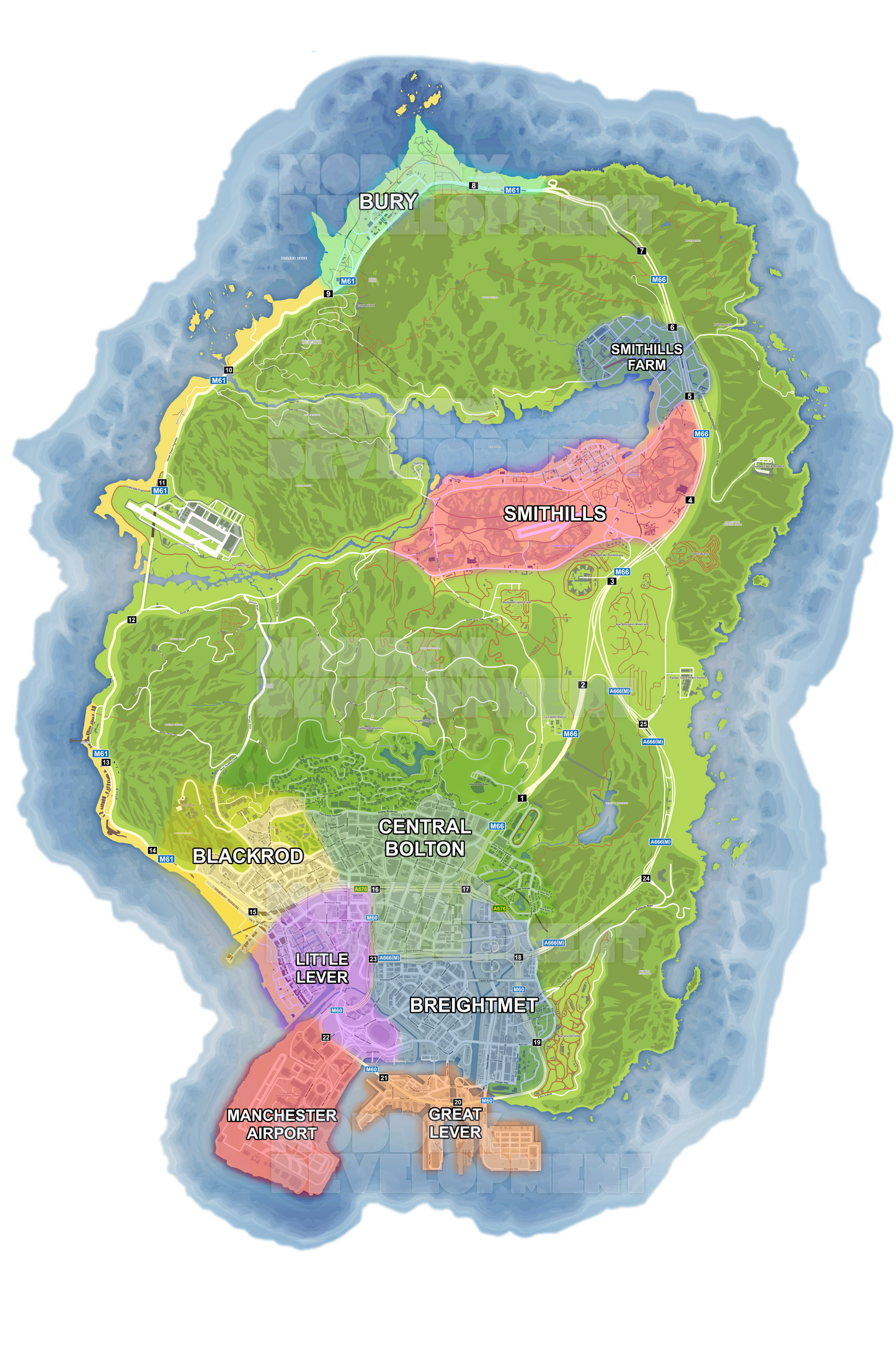 Manchester (Bolton) Based Atlas Map