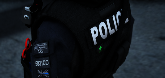 Met Police Firearms Vest w/ Taser Hip Holster